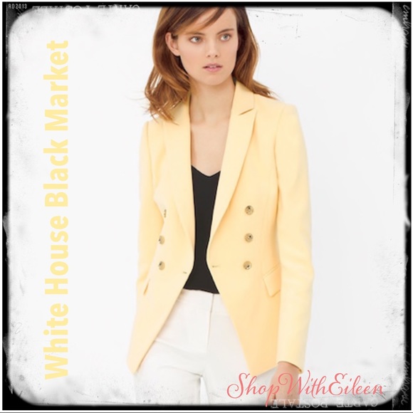White House Black Market Jackets & Blazers - WHBM CANARY YELLOW TROPHY JACKET BLAZER